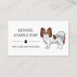 Tarjeta De Visita Papillon Sable Rojo Perro de Dibujos Animados Lind