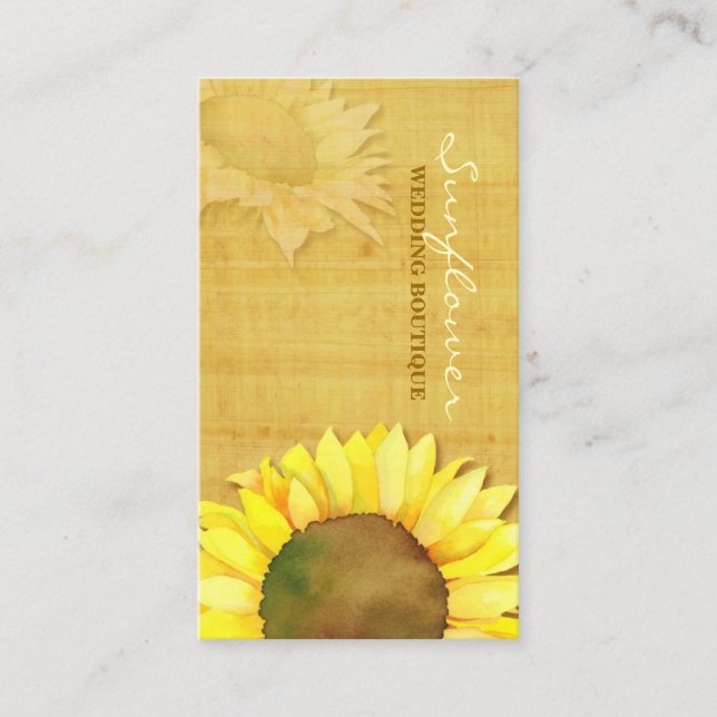 Tarjeta De Visita Papyrus Sunflower Boda Boutique (Anverso)