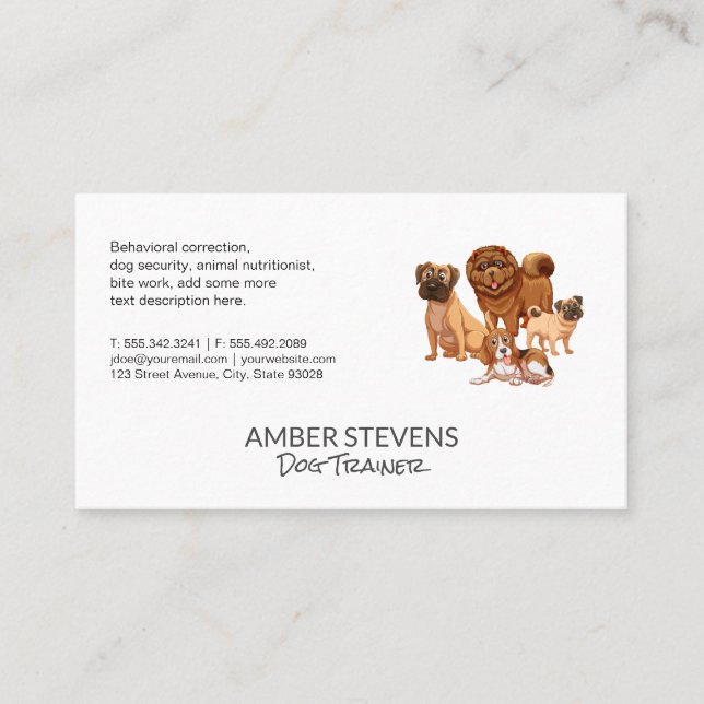 Tarjeta De Visita Paquete de perros (Anverso)