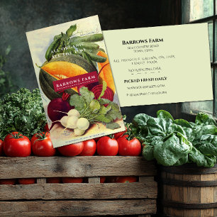 Tarjeta De Visita Paquete de semillas vintage de granja orgánica Veg
