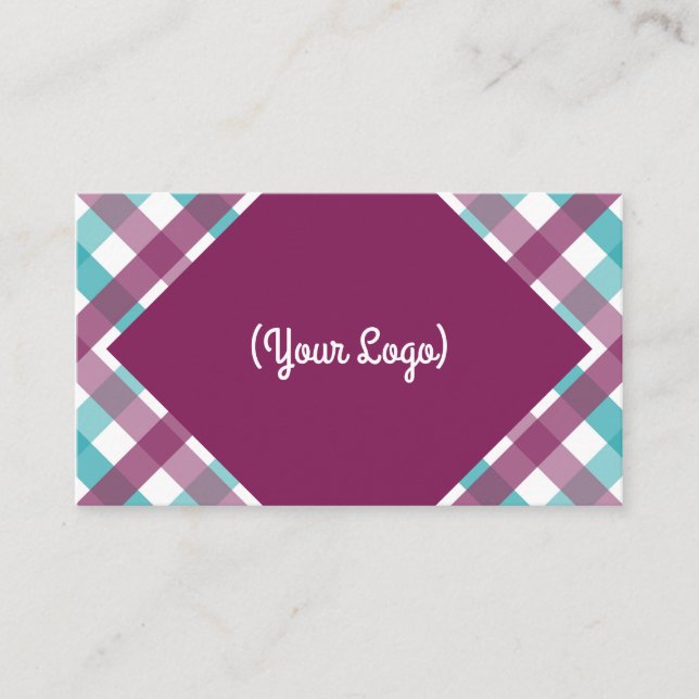 Tarjeta De Visita Paquete Plaid Business, 3,5" x 2,0", 100" (Anverso)