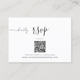 Tarjeta De Visita Paquete RSVP de boda Blanco Minimalista del códi
