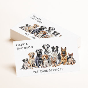 Tarjeta De Visita Paquetes de perros de color acuático para caminar
