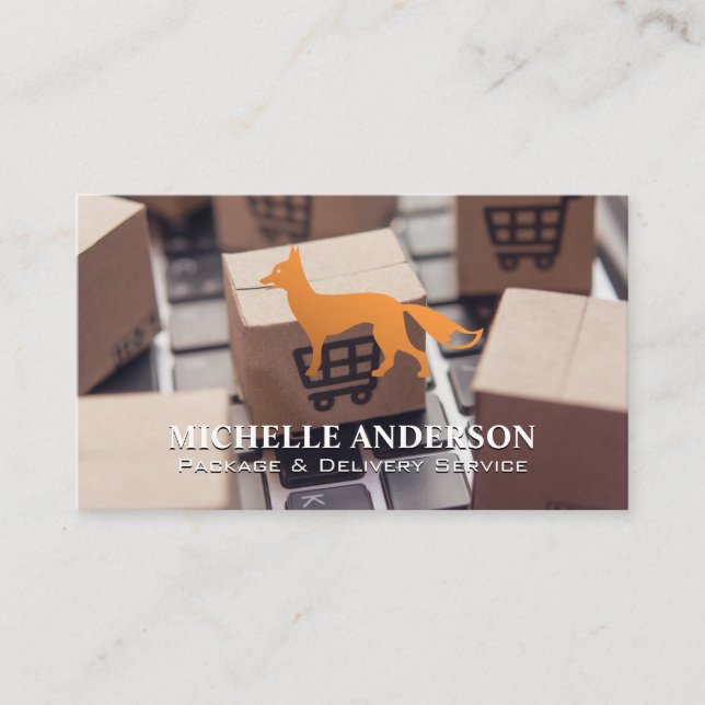 Tarjeta De Visita Paquetes Fox Icon en un portátil (Anverso)