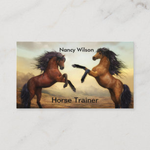 Tarjeta De Visita par de caballos salvajes