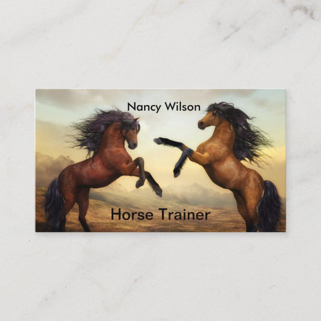 Tarjeta De Visita par de caballos salvajes (Anverso)