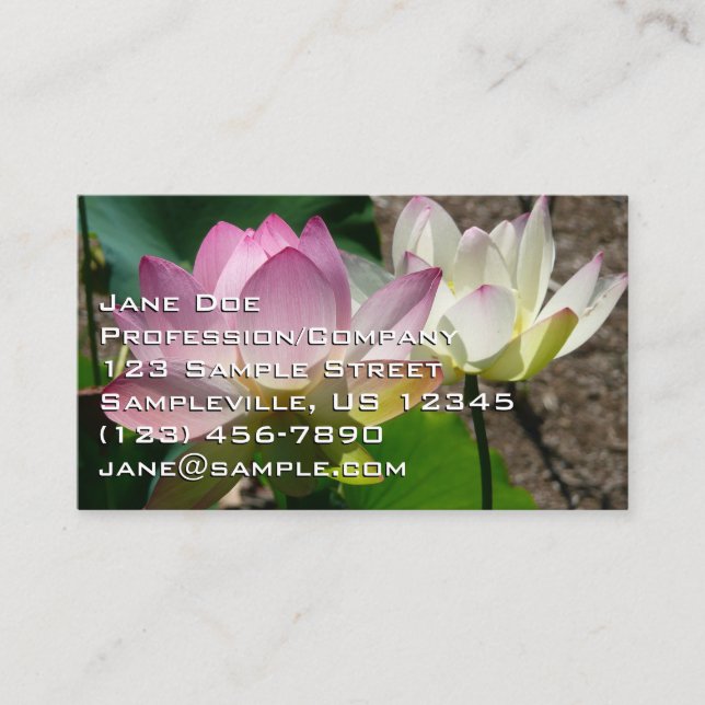 Tarjeta De Visita Par de flores de loto I (Anverso)