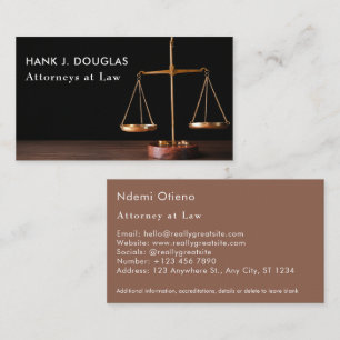 Tarjeta de visita para abogados de moda dorados y