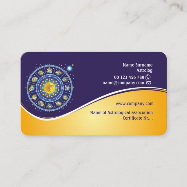 Tarjeta de visita para Astrolog (Anverso)