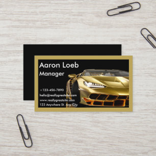 Tarjeta de visita para automóviles de color negro