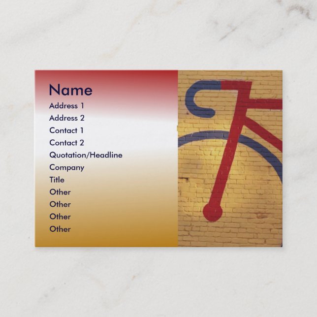 Tarjeta de visita para bicicletas (Anverso)