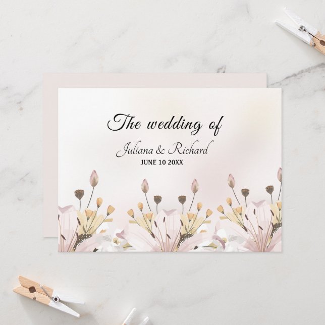 Tarjeta de visita para Bodas florales modernos (Anverso/Reverso In Situ)