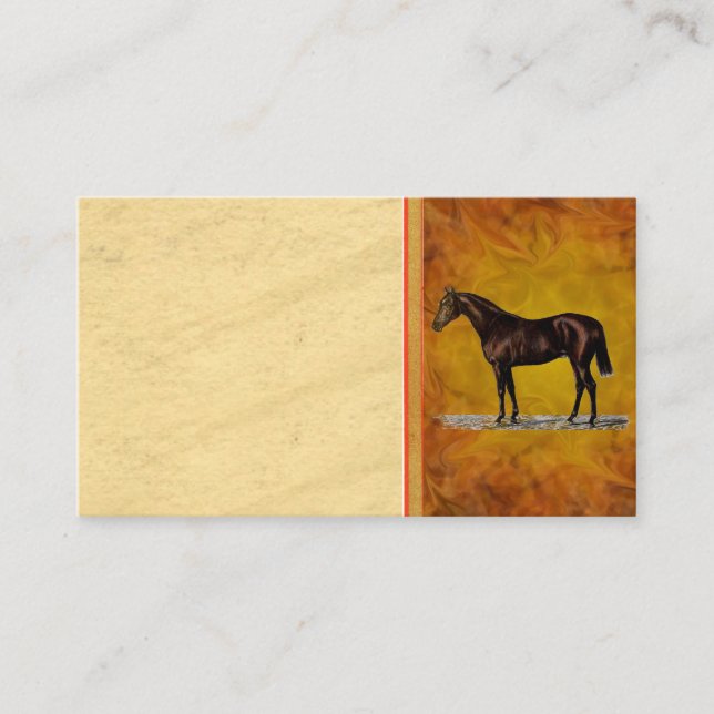 Tarjeta de visita para caballos marrón (Anverso)