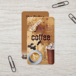 tarjeta de visita para cafetería