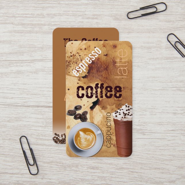 tarjeta de visita para cafetería (Anverso/Reverso In Situ)