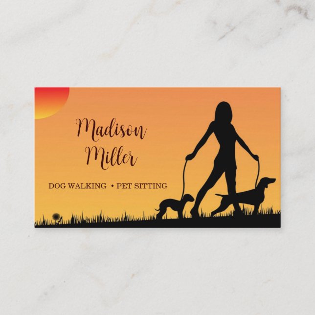 Tarjeta de visita para caminante de perro/Mascota (Anverso)