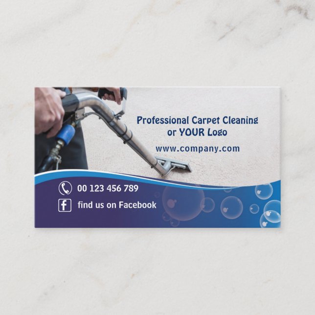 Tarjeta de visita para Cleaning Carpet Company (Anverso)
