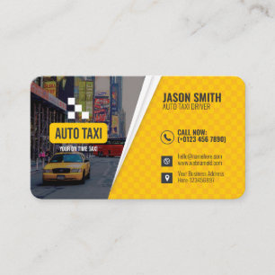 Tarjeta de visita para conductores de taxi moderno