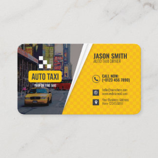 Tarjeta de visita para conductores de taxi moderno