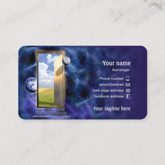 Tarjeta de visita para el astrólogo (Anverso)