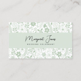Tarjeta de visita para el Boda Sage Green Floral