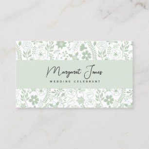 Tarjeta de visita para el Boda Sage Green Floral