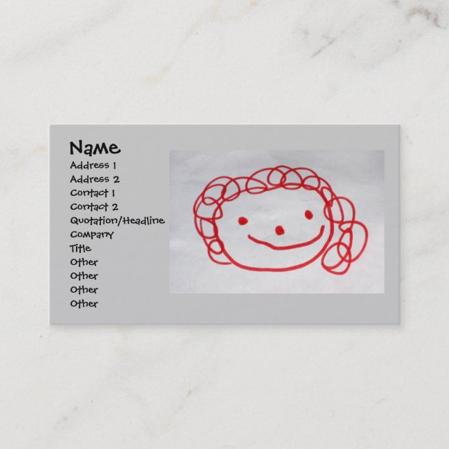 Tarjeta de visita para el cuidado de día grande (Anverso)