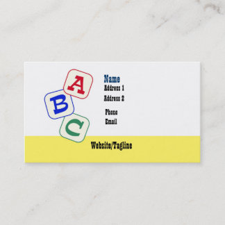 Tarjeta de visita para el cuidado de los niños