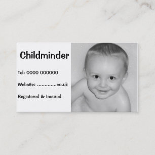Tarjeta de visita para el cuidado de niños