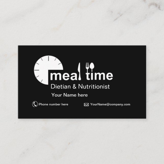 Tarjeta de visita para el dietético y el (Anverso)