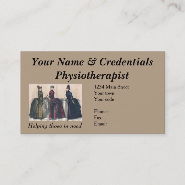 Tarjeta de visita para el fisioterapeuta - tan (Anverso)