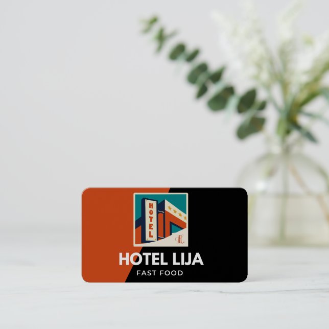 Tarjeta de visita para el hotel (Anverso de pie)