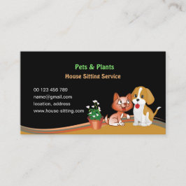 tarjeta de visita para el mascota y las plantas
