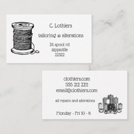 tarjeta de visita para el negocio de costura