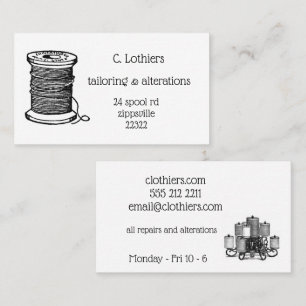 tarjeta de visita para el negocio de costura