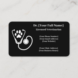 Tarjeta de visita para el personalizable Black Vet