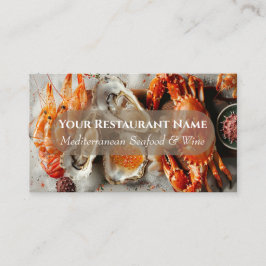 Tarjeta de visita para el restaurante Seafood insp