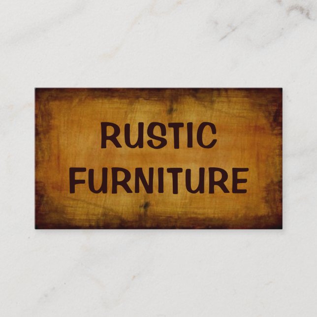 Tarjeta de visita para fabricante de muebles rústi (Anverso)