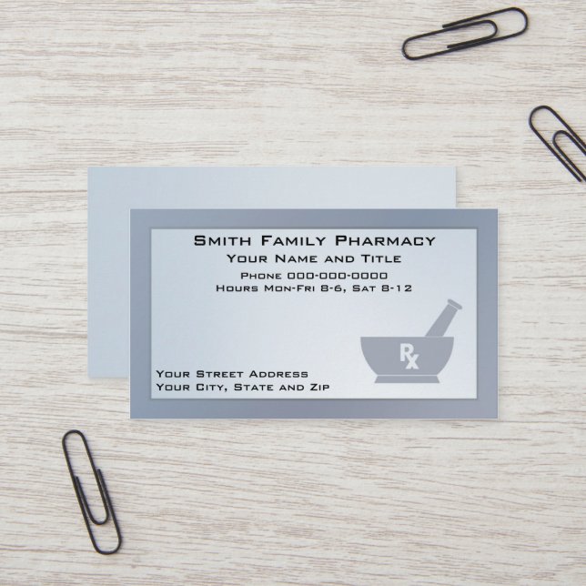 Tarjeta de visita para farmacia (Anverso/Reverso In Situ)