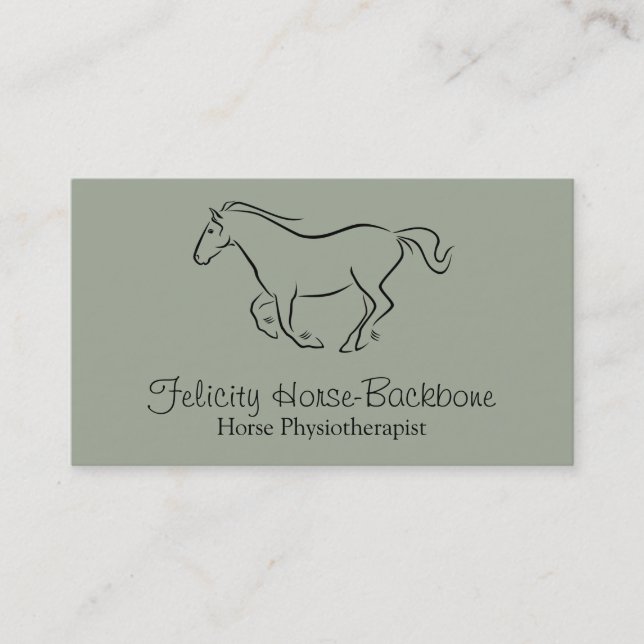 Tarjeta de visita para fisioterapeuta equino (Anverso)