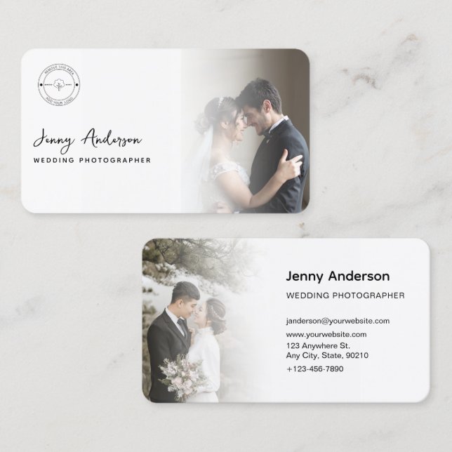 Tarjeta de visita para fotógrafo Boda de marca per (Anverso / Reverso)