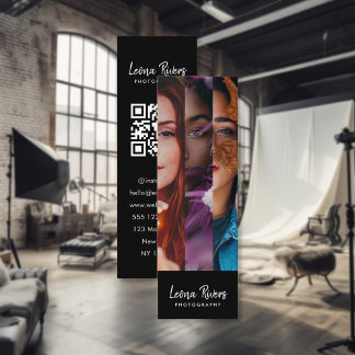 Tarjeta de visita para fotógrafo de código QR de t