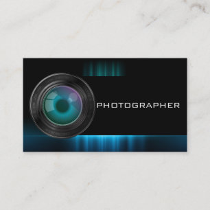 Tarjeta de visita para fotógrafo de lente de cám