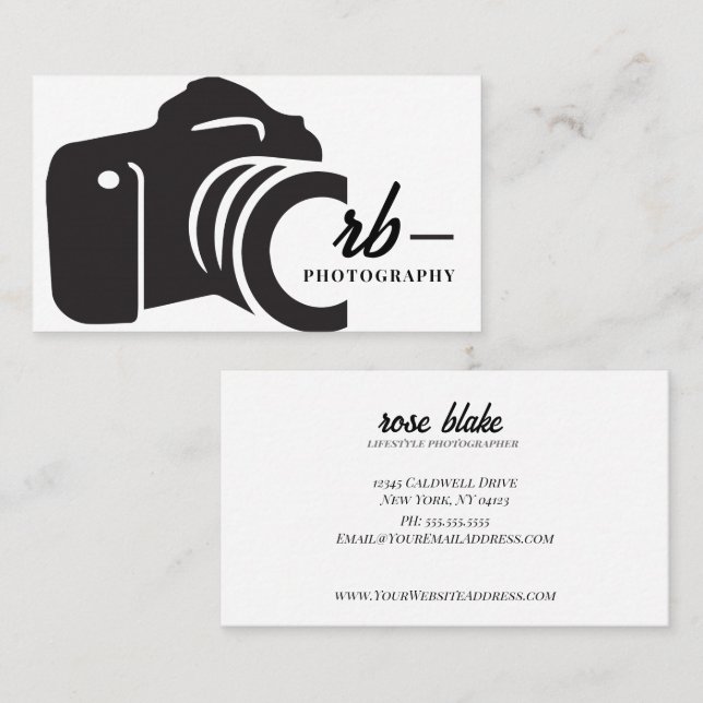 Tarjeta de visita para fotógrafo mínimo (Anverso / Reverso)