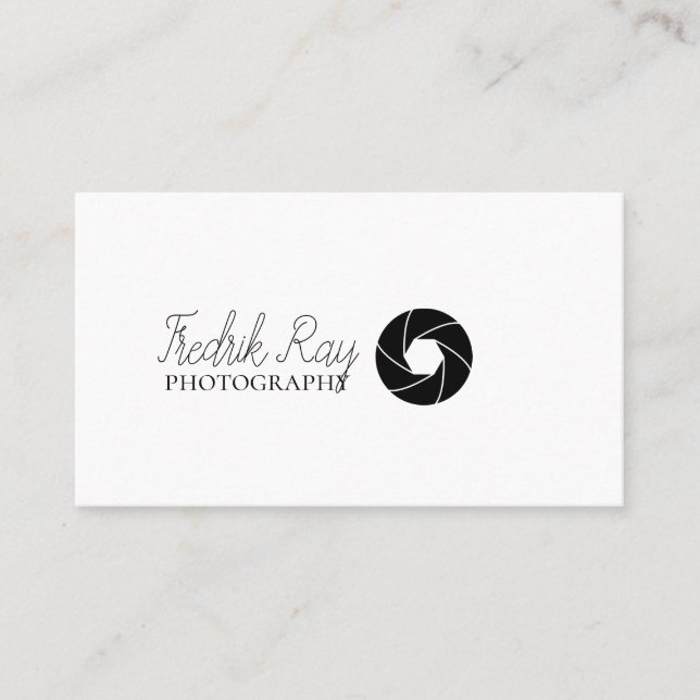 Tarjeta de visita para fotógrafo moderno (Anverso)