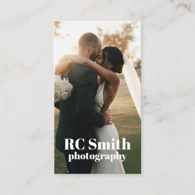 Tarjeta de visita para fotógrafo moderno (Anverso)