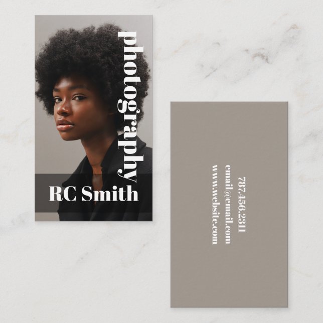 Tarjeta de visita para fotógrafo moderno (Anverso / Reverso)