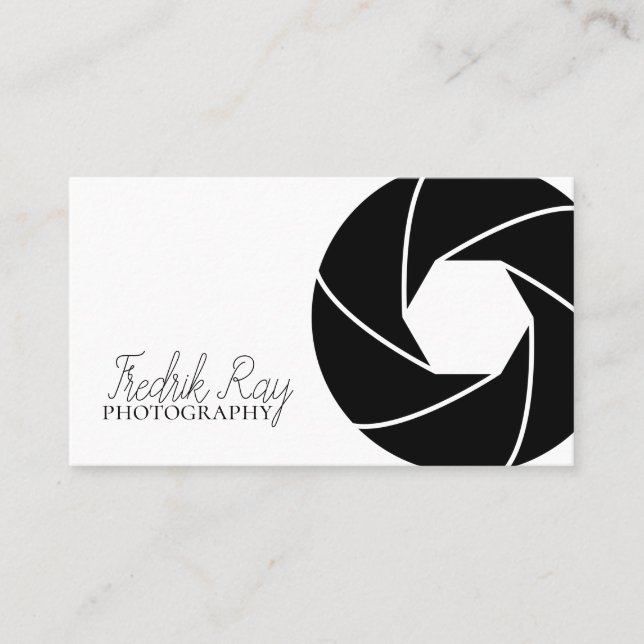 Tarjeta de visita para fotógrafo moderno (Anverso)