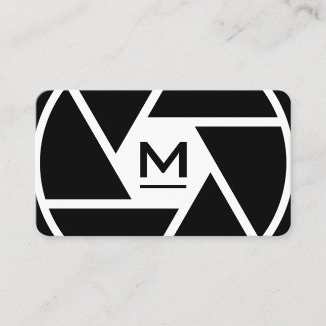 Tarjeta de visita para fotógrafo monograma de lent (Anverso)