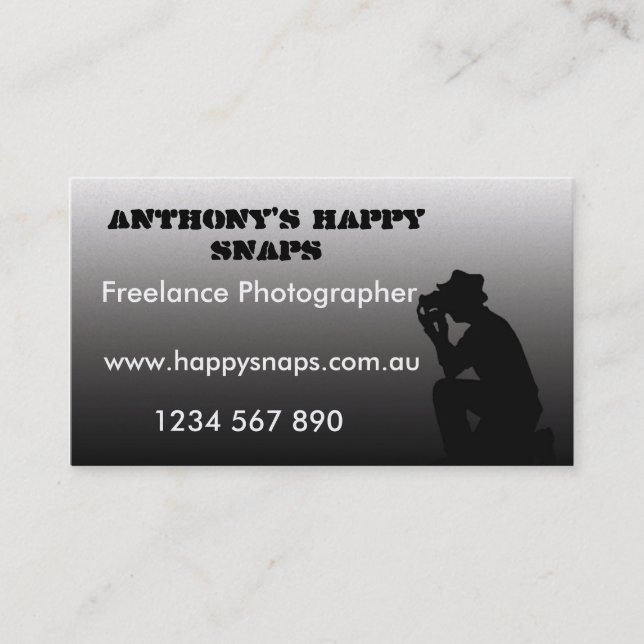 Tarjeta de visita para fotógrafos (Anverso)